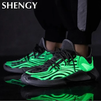 

2020Noctilucous Style Shoes Men Casual Sneakers Men Shoes Glow In The Dark Brand Lace-up Male Lightweight Adult Fashion Trend