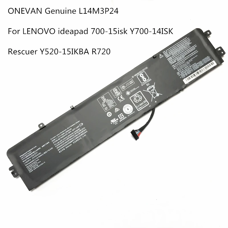 Оригинальный аккумулятор onwan L14M3P24 L14S3P24 для ноутбука Lenovo Ideapad Xiaoxin 700 R720 |