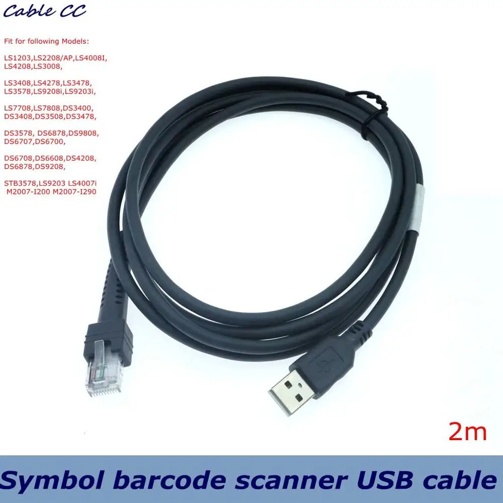 Usb 2 0 для сканера штрих кодов rj45 с символами USB кабель LS1203 LS2208 LS4208 LS3008 CBA U01 S07ZAR