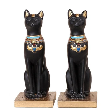 

Modern Egyptian Cat Book shelf Ornaments Crafts Home Decoration Figurine Exotic Craft Desktop Bookend Resin Sculpture Decor Gift