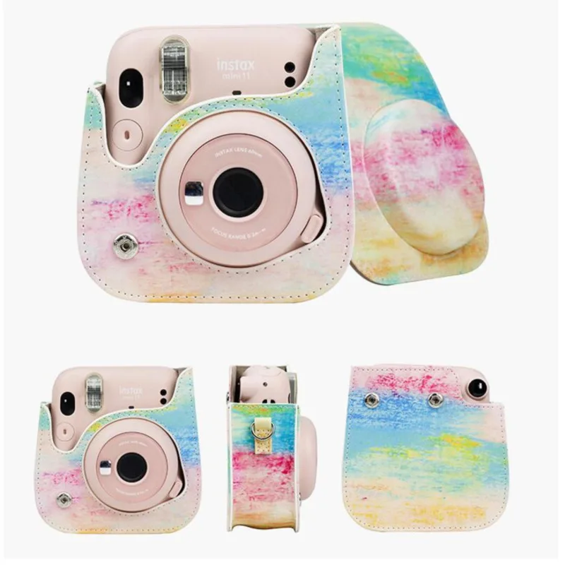 waterproof camera bag Shoulder Camera Protective Case Colorful Patterns Leather Camera Bag For Fujifilm Instax Polaroid Mini11 Mini 11 Case Handbags camera backpack for women Bags & Cases