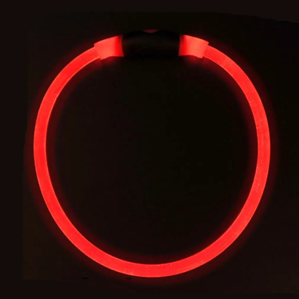 Nylon LED Pet Dog Collar Night Safety Flashing Glow In the Dark Dogs Leash Neck Band Luminous Fluorescent Collars | Дом и сад