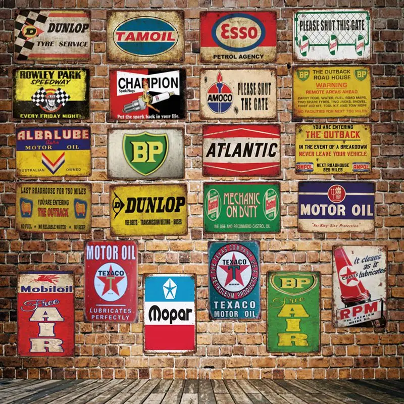 

[ Mike86 ] Motor oil ESSO MOBIL Tire Metal Sign Vintage Pub Store Retro Iron Painting art Poster Art 20*30 CM LT-1798