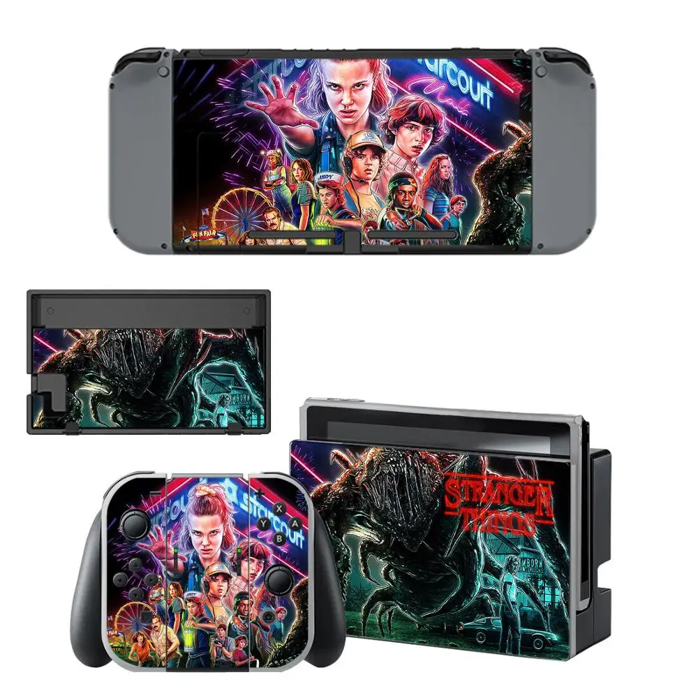 Странные Вещи nintendo switch кожи, переключатель ZYD наклейка для консоли nintendo Switch Joy-con контроллер док-станции наклейка кожи