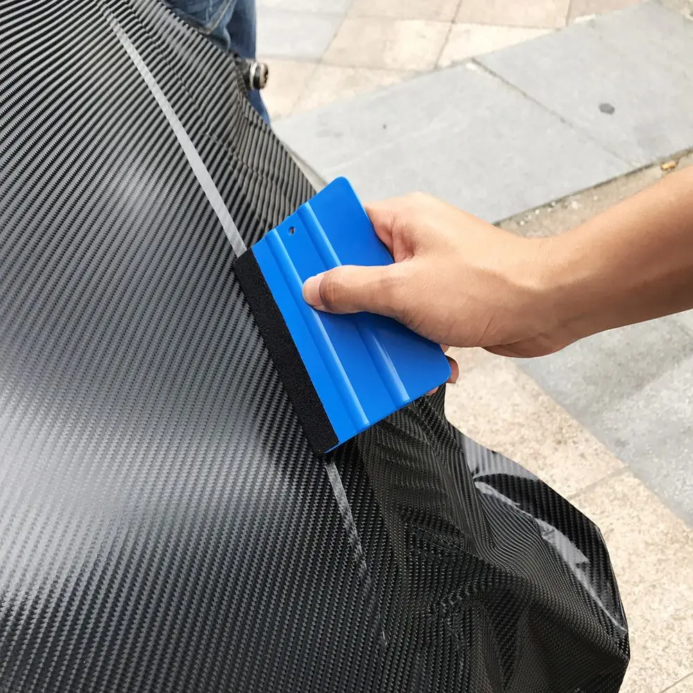 

1PCS Car Vinyl Film wrapping tools Blue Scraper squeegee with felt edge size 99x72mm Car Styling Stickers Accessories