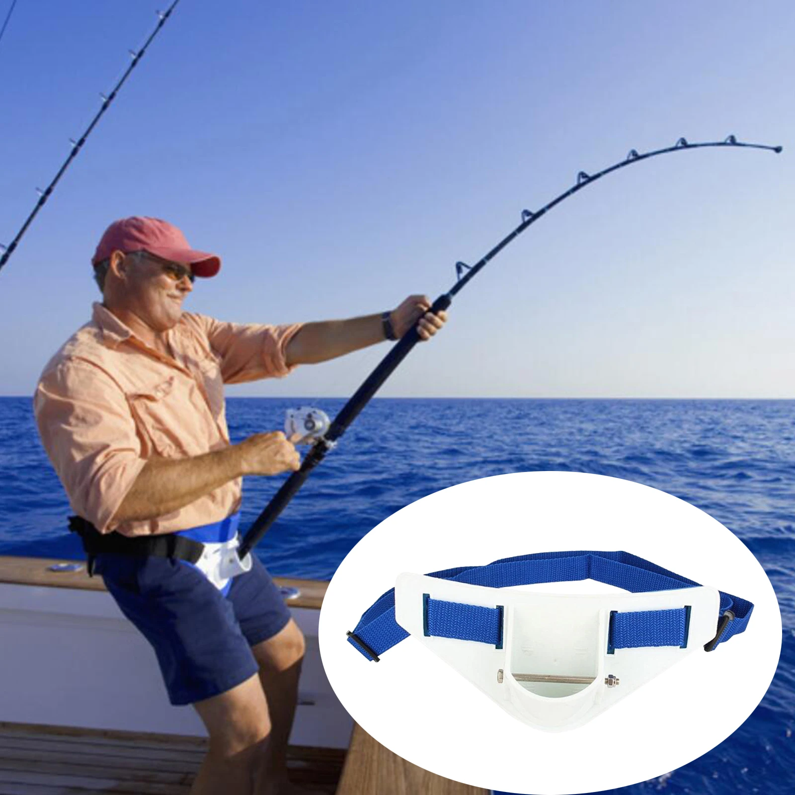 Boat Fishing Deep Sea Gimbal Waist Belt Prop Belly Top Rod Holder Tool  Fishing Belt Strap Tackle Tools Accessories