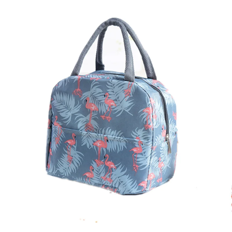 pattern 4 PURDORED, 1 шт., сумка для обеда с принтом фламинго, переносная изолированная сумка для обеда, Термосумка для еды, сумки для пикника для детей, сумка-холодильник для обеда - Цвет: pattern 4
