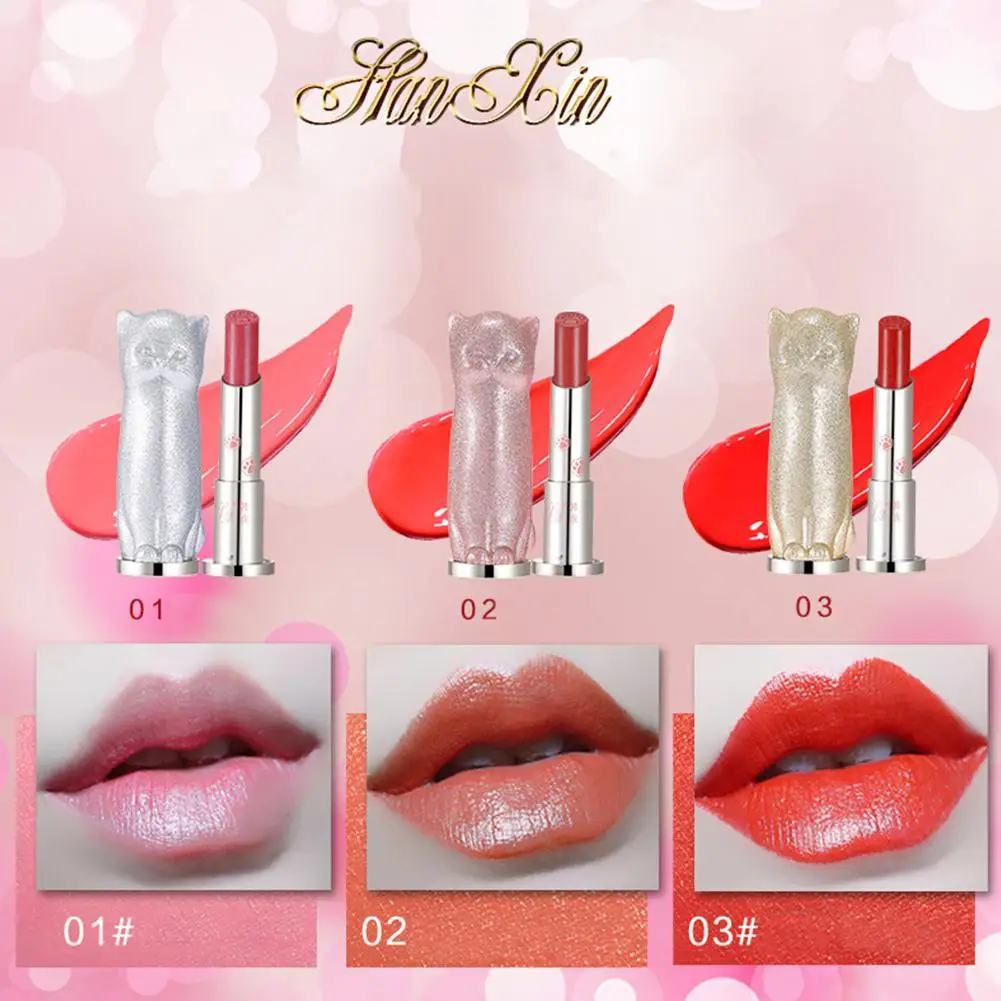 

HobbyLane 3 Pcs/set New Matte Lipstick Cartoon Cat Waterproof Velvet Lip Stick Makeup Long Lasting Moisturizing Lipstick Beauty