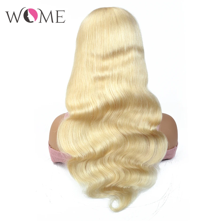 WOME 613 медовые светлые волосы парики бразильские объемные волны 360 фронтальные человеческие волосы парики 360 кружевные волосы remy парики для черных женщин