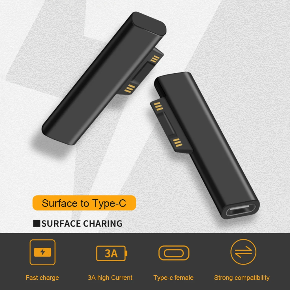 15V/3A USB C Type Female Adapter for Microsoft Surface Pro 3 4 5 6 Go Book 1 2 PD Fast Charging Plug Converter | Компьютеры и офис