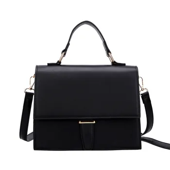 

2019 New Handbag Female Shoulder Bag Simple Small Square bag Korean Messenger bag PU leather large capacity crossbody phone bag