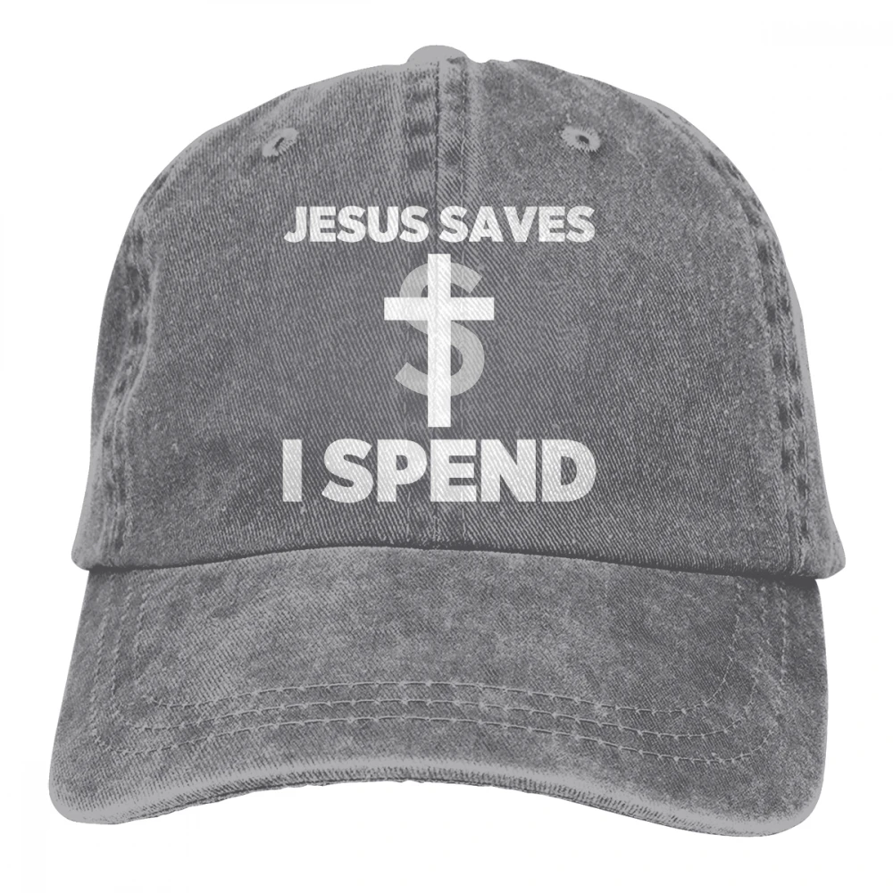 Спаситель Иисус я трачу Casquette черный унисекс Мужские Женские джинсовые бейсболка с ремешком кепки Регулируемый Гольф папа шляпа
