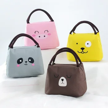 

Cute Bear Portable Cool Box Boys Girls Children Thermal Lunch Box Candy Color School Insulated Lunch Bag For Kids