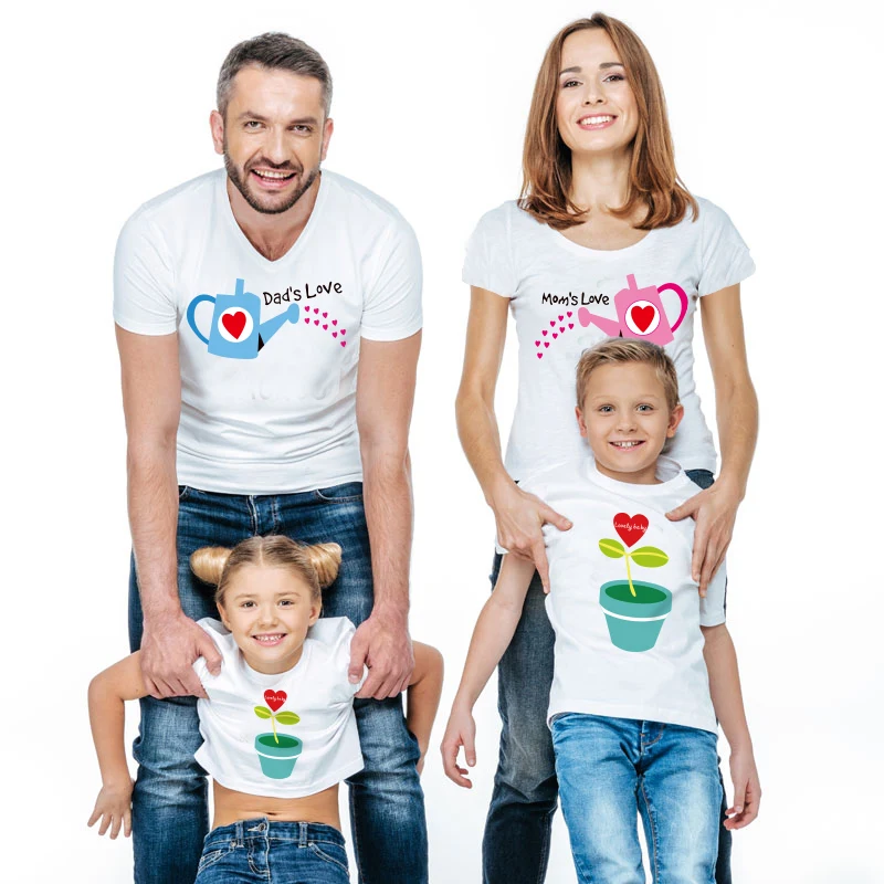 Одинаковая одежда для семьи мамы и дочки хлопковые Семейные футболки отца сына