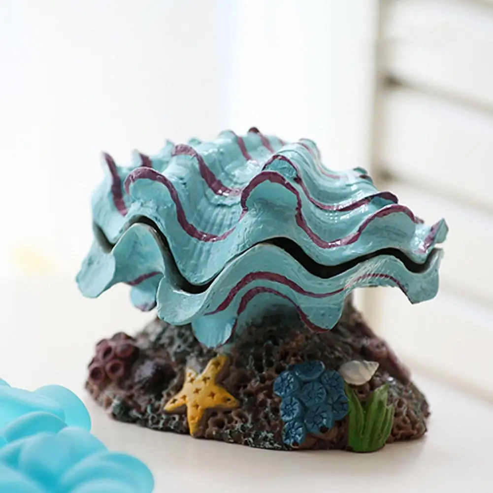 Aquarium Decoration Simulate Air Bubble Scallop Shell Ornaments