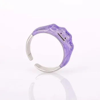 Korean Open Rings Dreamy Purple Cute Smiley Monster Ring Women Girls Fashion Jewelry