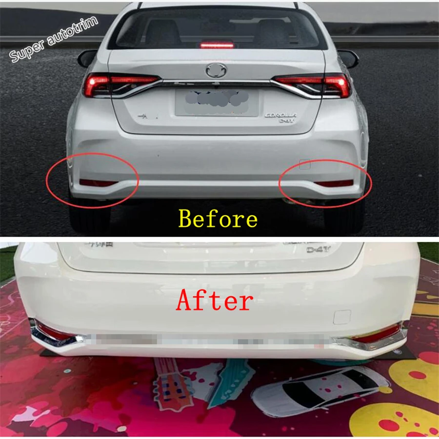 

Lapetus Chrome Rear Tail Fog Lights Foglight Lamp Frame Cover Trim Fit For Toyota Corolla 2019 2020 ABS / Accessories Exterior
