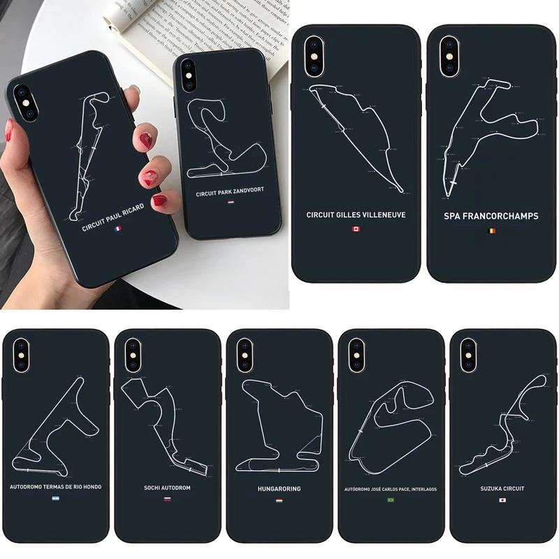 F1 Race Circuits Phone Case For iPhone 12 Mini 11 Pro XS Max X XR 7 8 Plus iphone 11 Pro Max cover case