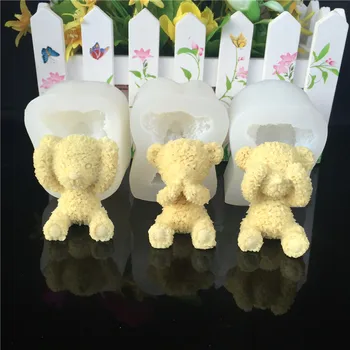

3x Bear Shape Chocolate Mold Set Cake Form Decoration Candy Confectionery Silicone Bakeware Baking Pastry Decorating Tools