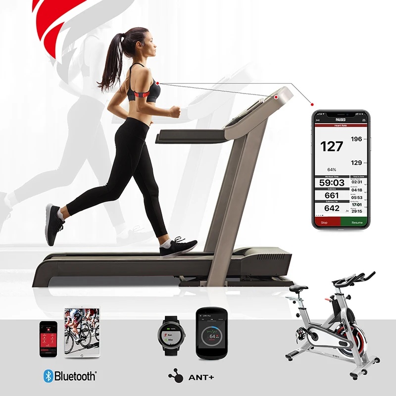 FITCENT – moniteur de fréquence cardiaque, Bluetooth ANT +, capteur de fréquence cardiaque optique au poignet, moniteur d'activité physique Rechargeable pour Peloton Str