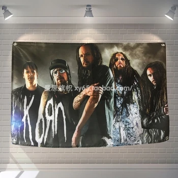 

"KORN" rock band poster banner 4 holes hanging flags 56X36 inches Games billiards hall decor wall background
