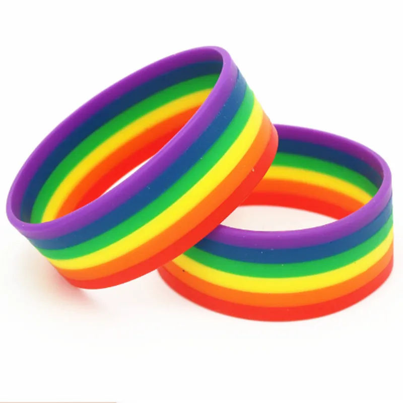 

10 Style Gay Pride Glass Silicone Rubber Bracelet Rainbow Flag Gay Jewelry Handmade DIY Beaded Weave Black Leather LGBT bracelet