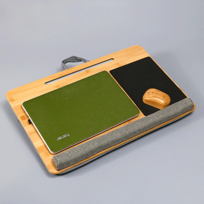 Bamboo Lap Desk Soporte Portatil Supporto Per Laptop Con Supporto Per Telefono Con Penna Per Tablet Poggiapolsi E Tappetino Per Mouse Adatto A Noteboo