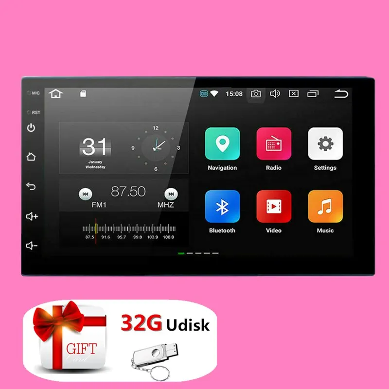 

2 Din Android Car Multimedia Player GPS Navigation HD Autoradio WiFi USB FM 2Din Car Audio Radio Stereo Backup Monitor 2 Din