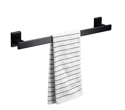 Single towel bar Аксессуары для ванной комнаты, набор алюминиевых полотенец, угловая полка, держатель для бумаги, туалетная щетка, настенное крепление, аксессуары для ванной комнаты - Цвет: Single towel bar