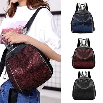 

5#Women Backpack Sequin Travel Backpack Quality Fashion School Backpack Small Bagpack Bags For Women 2019 Mochila
