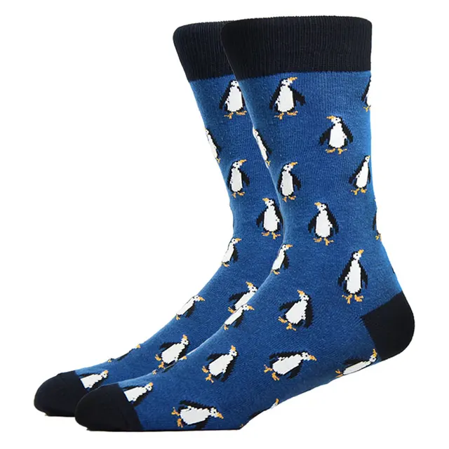 Men Socks Cotton Funny Animal socks For Man Women Novelty Casual Dressing Color Crew Socks For Happy Wedding Accessories Gift S34006-18