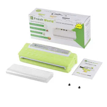 

Household Vacuum Sealer for Food Preservation Packer Bag Sealer Includes Bag Kit Strong Vacuum Pump 75Kpa ABS Green