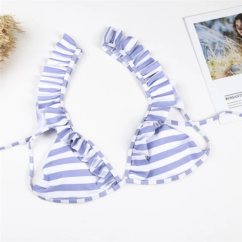 Ruffles Bikinis Women High Waist Swimsuit Deep V Bathing Suits Female Summer Biquini Sexy Striped Swimsuit Fashion Sexy Bikinis Ruffles Bikinis Women High Waist Swimsuit Deep V Bathing Suits Female Summer Biquini Sexy Striped Swimsuit Fashion Sexy Bikinis