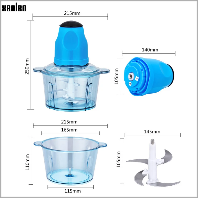 XEOLEO 2L Meat Grinder Food grinding machine Vegetable Blender Mini Food Processor Homeuse Garlic/Carrot/Chili Mincing Machine