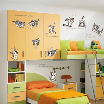 

10 cats Chi's Sweet Home Cute Carton Kids Boys Girls Bedroom Diy Wall Stickers Sticker Home Decal Decor Hot Gift