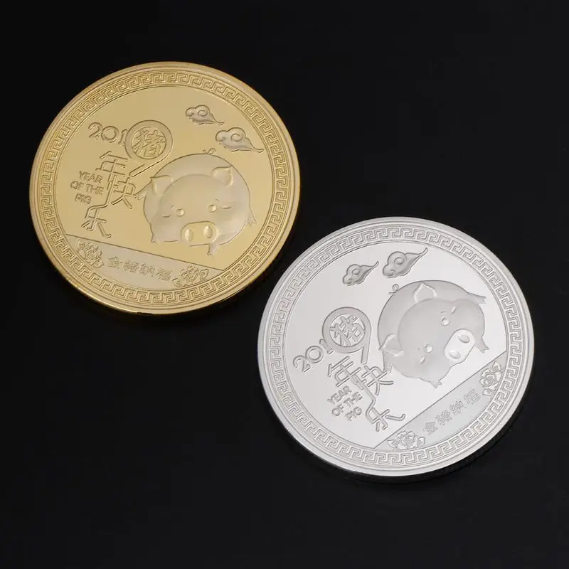 Commemorative Coin2019Lucky Fu PIg New Year Gifts Family Collection Art Craft Souvenir Bless Wish China Zodiac Fortune Household | Дом и сад