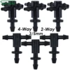 SPRYCLE 25PCS Barbed 3/5mm 1/8in Hose Straight 2-Way 4-Way Quick Connector Drip Irrigation Garden Pipe Splitter Joint Connect 1