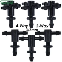 SPRYCLE 25PCS Barbed 3/5mm 1/8in Hose Straight 2-Way 4-Way Quick Connector Drip Irrigation Garden Pipe Splitter Joint Connect 1