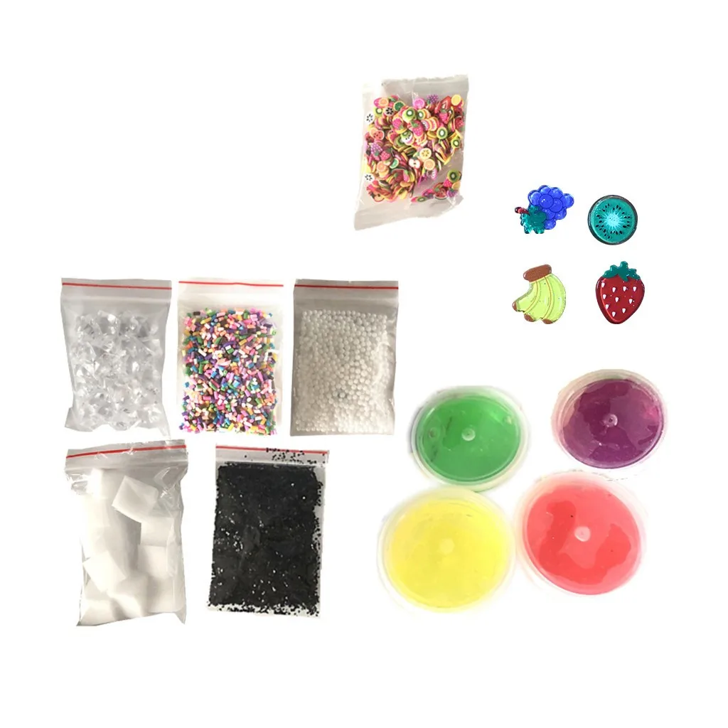New Children DIY Crystal Jelly Cube Shape Slime Mud Stress Relief Clay Plasticine Gum Polymer Clay Antistress #C