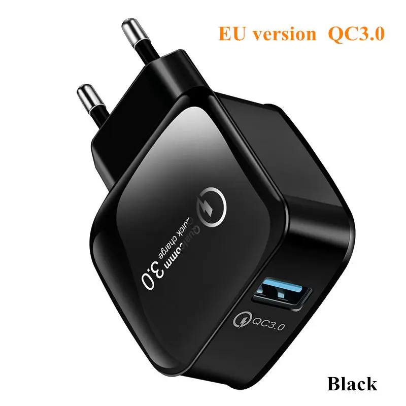 EU version black Быстрая зарядка 3,0 USB зарядное устройство настенное зарядное устройство для мобильного телефона для iPhone X 7 8 11 iPad Xiaomi Mi 9 Планшет iPad EU US QC Быстрая зарядка - Цвет: EU version black