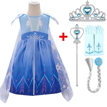 

Halloween Elsa cosplay Baby One Year Old birthday dress Costume Elsa princess party Fancy Party Christmas ball gown