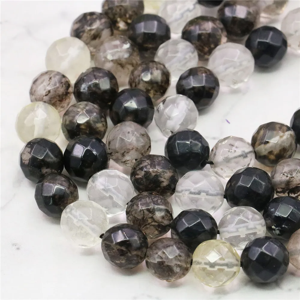 

6 8 10 12mm Black Multicolor Watermelon Tourmaline Round Beads Accessories Craft Loose Beads Semi Finished Stone Faceted Jewelry