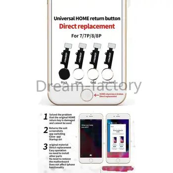 

50PCS 3rd Universal Home Button Flex for iPhone 7 8 Plus Return Home Function Solution free DHL
