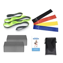 Набор оборудования для йоги из 8 предметов, цепочка для йоги с ромашками, блоки сопротивления, лента для хранения, сумка для домашнего спортзала, фитнеса, комплект для йоги, пилатеса, упражнений