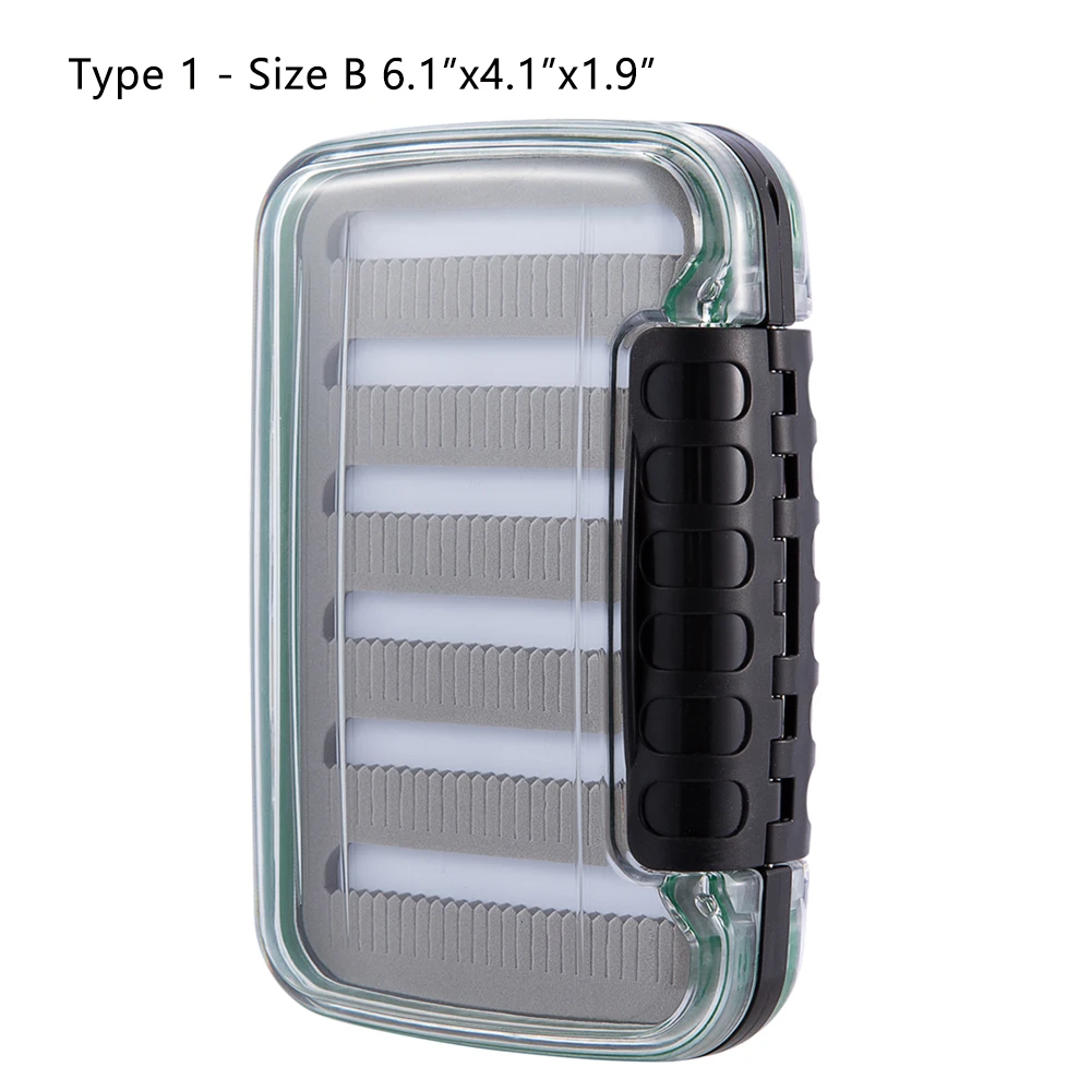 Size B Bassdash Waterproof Fly Box Double Sided Fishing Flies Storage With Foam Slits Insert - Цвет: Size B