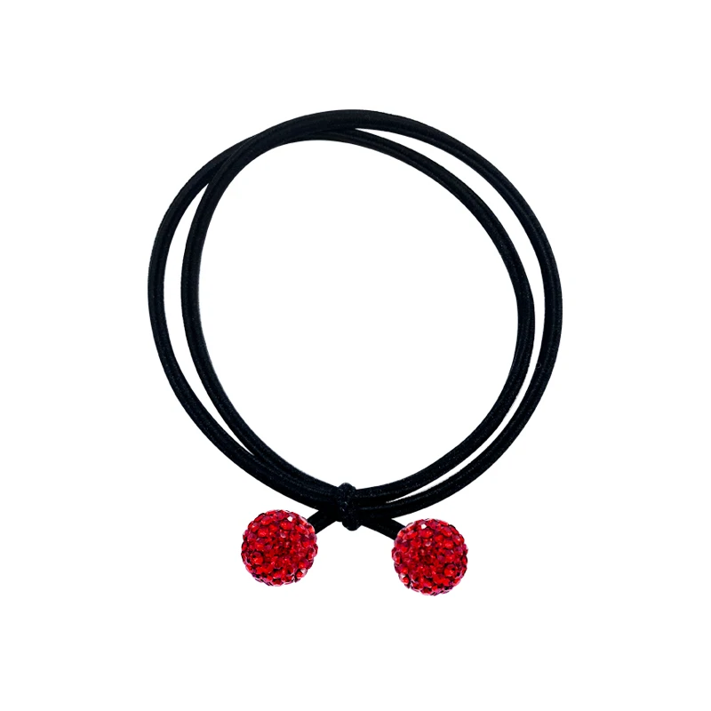 

Korean version of the simple and versatile high-elastic rubber band hair rope DIY rhinestone soft ceramic ball hair accessories