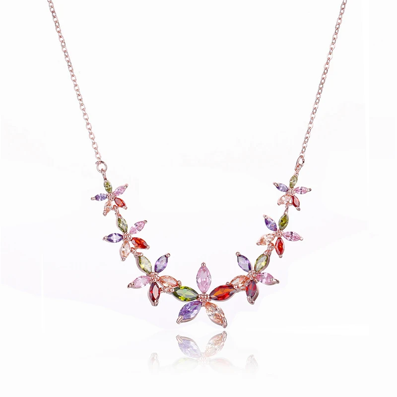 

Luxury Multicolor Charm Star Stackable Pendant Necklace Beautiful Full Cubic Zircon Fashion Charm Women Party Jewelry Gift 2020