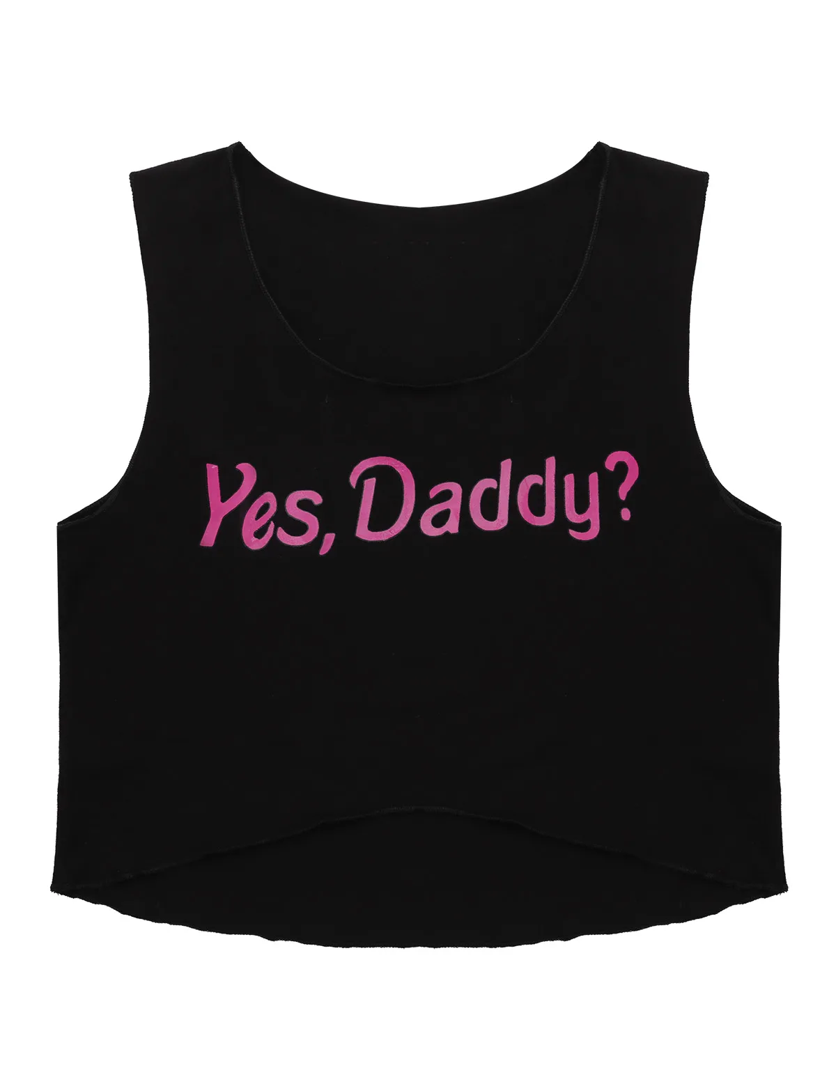 Забавный Yes Daddy хлопковый короткий топ с надписью и круглым вырезом, летний женский сексуальный топ без рукавов, женские топы, уличная одежда, Короткие топы