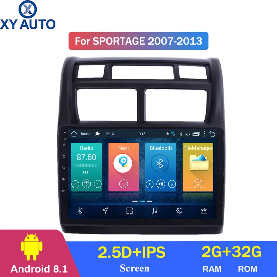 Экран 9 дюймов 2.5D IPS HD мультитач Android 8 1 2 Гб ОЗУ 32 ПЗУ NAVI для KIA Sportage 2007-2013 с Bluetooth USB WIFI