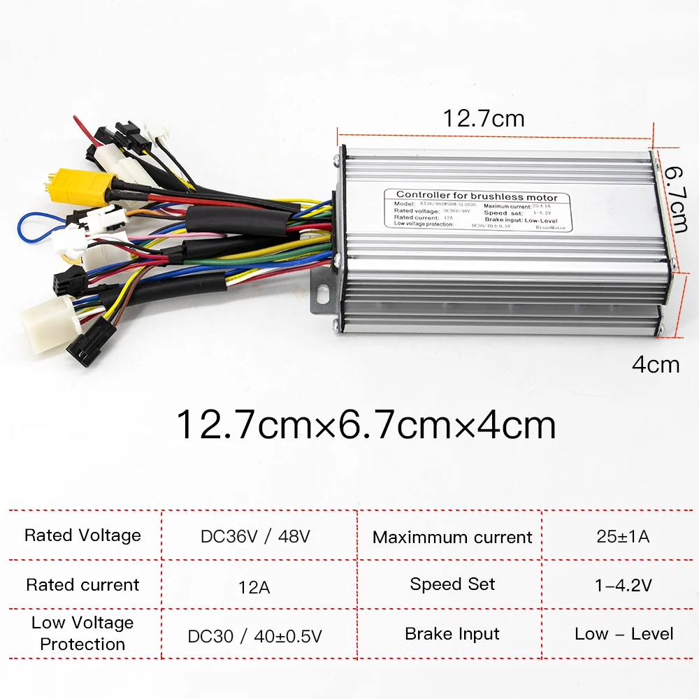 Контроллер для электрического велосипеда 36 В 48 500W 25A бесщеточный 9 Mosfet